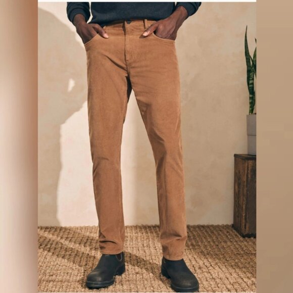 Faherty Stretch Corduroy 5-Pocket Men's Pant Rum Raw Umber Garment Dyed 30x32 - Picture 1 of 16